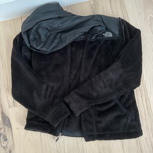 North Face Fuzzy Jacket with Hood in Black
